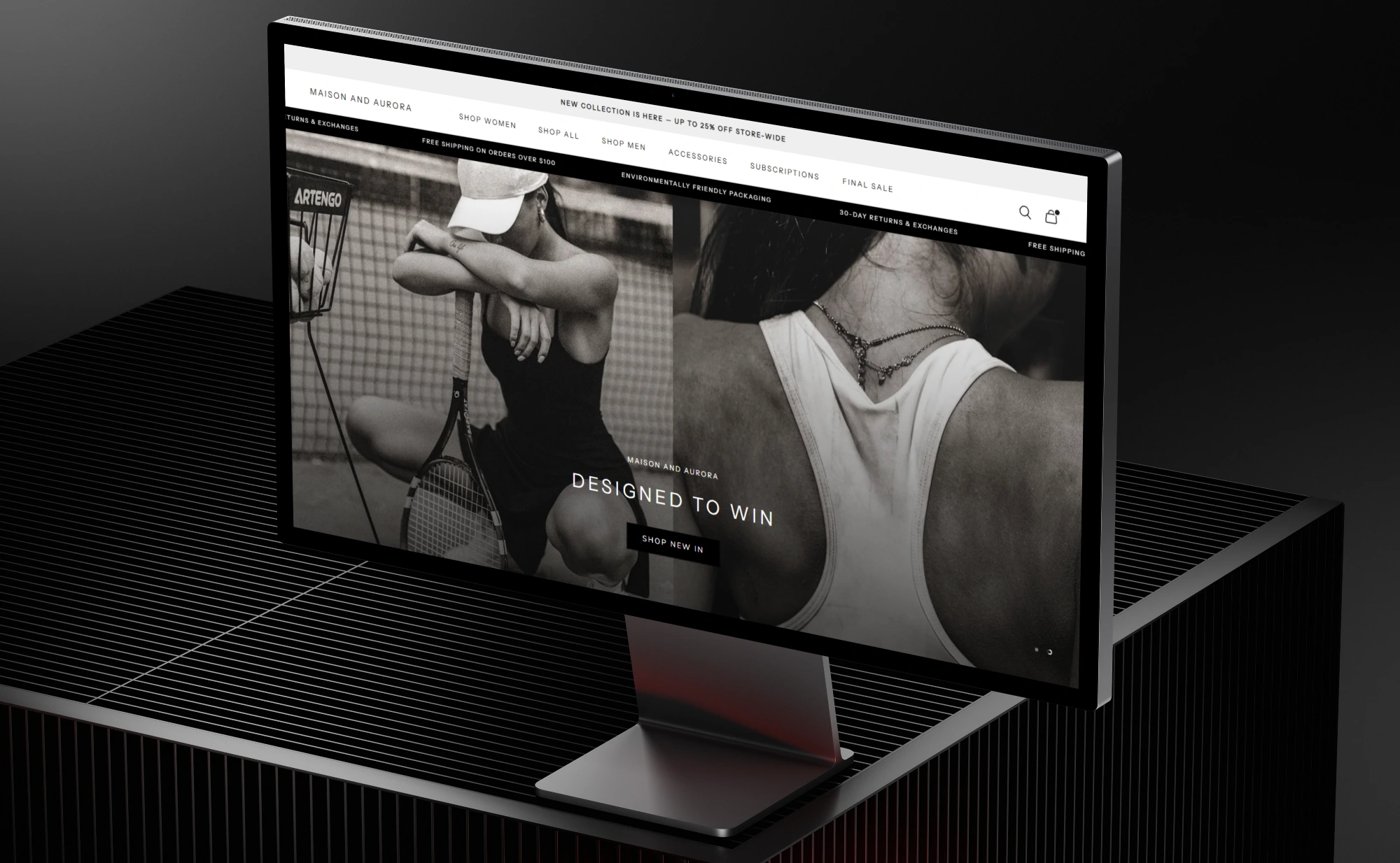 Clean and polished online store for Maison and Aurora