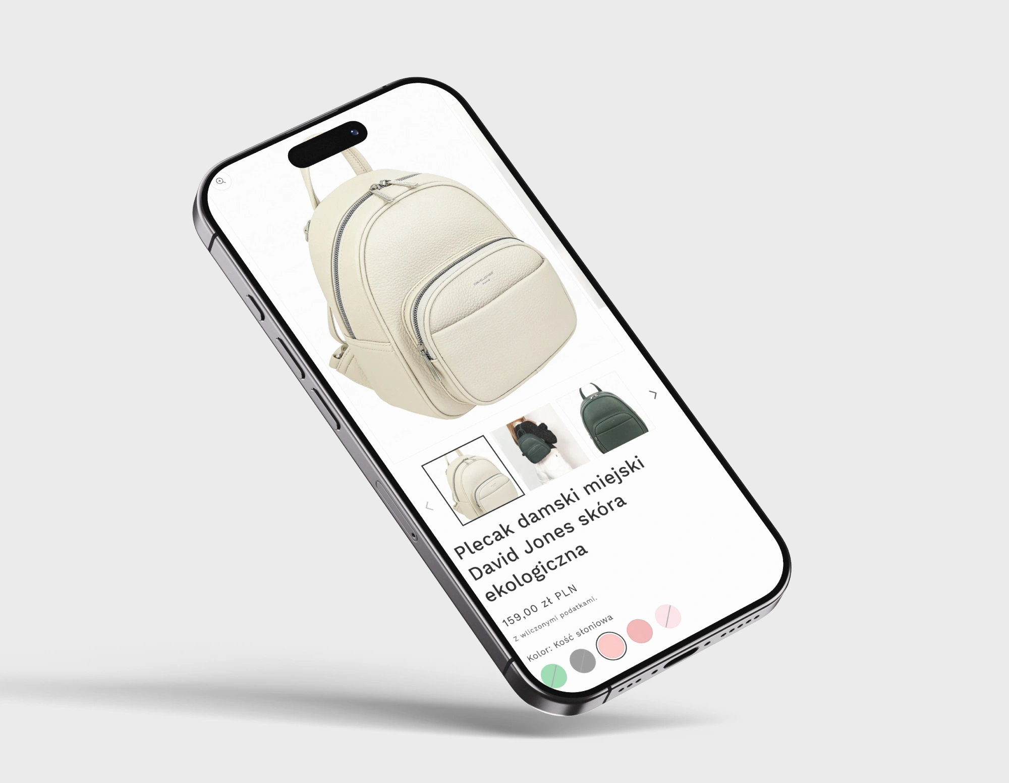 Product page with a minimalistic design focused on the product's imagery
