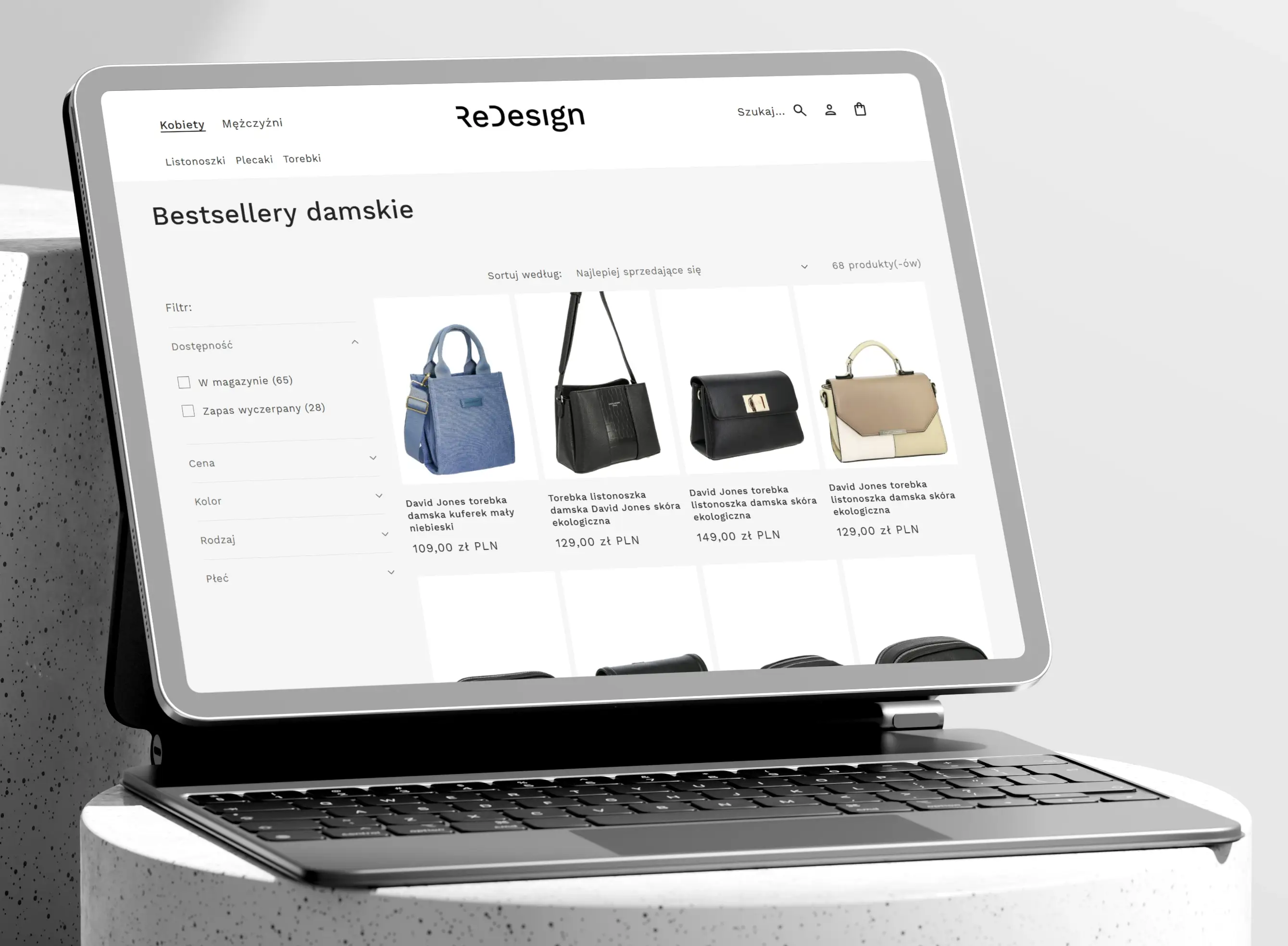 Clean and convenient product filtering functionality on the collection page